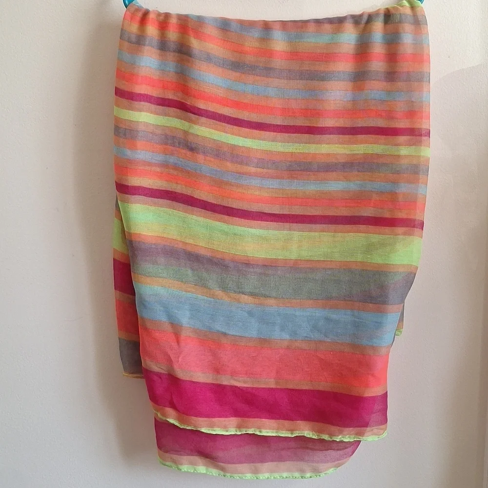 Colorful Striped Oversized Infinity Scarf